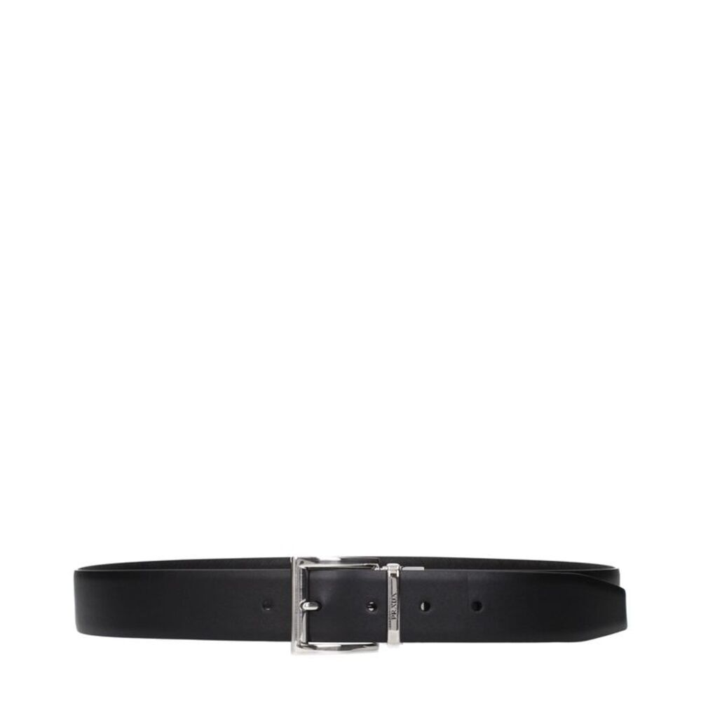 Prada Black Leather Regular Men's Belt - Picture 1 of 2